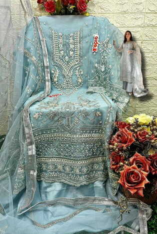 FEPIC ROSEMEEN C 1565 ORGANZA EMBROIDERY PAKISTANI SUITS