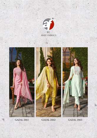 ANJU FABRICS GAZAL VOL 3 READYMADE TOP BOTTOM WITH DUPATTA NEW CATALOGUE