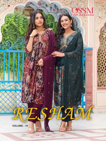 OSSM RESHAM VOL 10 READYMADE FANCY KURTIS CATALOGUE DISTRIBUTOR IN SURAT