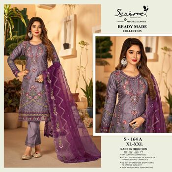 SERINE S 164 ORGANZA EMBROIDERY PAKISTANI SUITS WHOLESALER SURAT