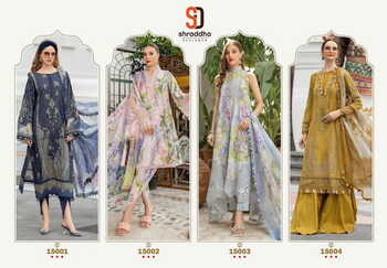 SHRADDHA DESIGNER M PRINTS VOL 15 LAWN COTTON PRINT PAKISTANI SUITS SURAT