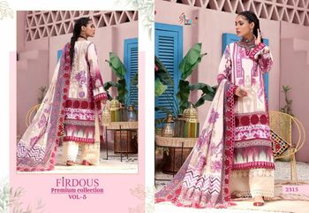 SHREE FABS FIRDOUS PREMIUM COLLECTION VOL 5 2314 TO 2321 SERIES PAKISTANI SUITS