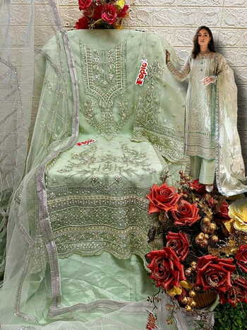 FEPIC ROSEMEEN C 1565 ORGANZA EMBROIDERY PAKISTANI SUITS