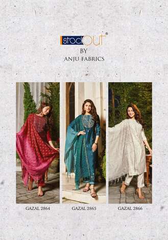 ANJU FABRICS GAZAL VOL 3 READYMADE TOP BOTTOM WITH DUPATTA NEW CATALOGUE