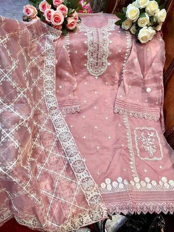 JOHRA TEX JT 105 ORGANZA EMBROIDERY PAKISTANI SUITS AT SURAT