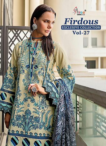 SHREE FABS FIRDOUS EXCLUSIVE COLLECTION VOL 27 3008 TO 3015 SERIES PAKISTANI SUITS