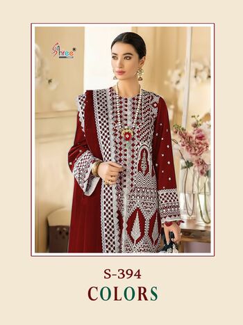 SHREE FABS S 394 COLOUR FOUX GEORGETTE PAKISTANI SUITS