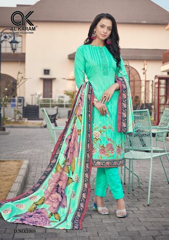 AL KARAM JASMINE LAWN COTTON PRINTED KARACHI SUITS