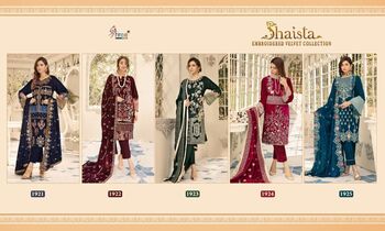 SHREE FABS SHAISTA EMBROIDERED VELVET COLLECTION PAKISTANI SUITS AT WHOLESALE