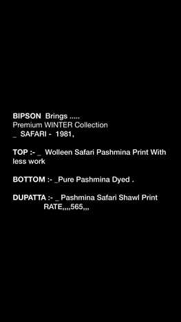 BIPSON SAFARI 1981 WOOLLEN PASHMINA  WINTER SUITS CATALOGUE