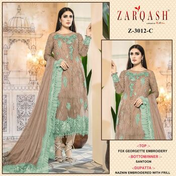 ZARQASH Z 3012 GEORGETTE TOP PANT WITH DUPATTA NEW CATALOGUE