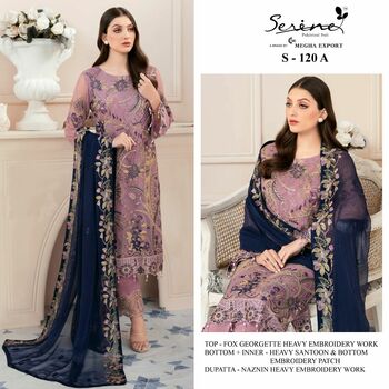 SERENE S 120 FOUX GEORGETTE EMBROIDERY PAKISTANI SUITS AT SURAT