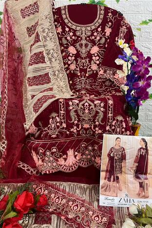 ZAHA RAMSHA VOL 9 GEORGETTE EMBROIDERY PAKISTANI SUITS CATALOGUE