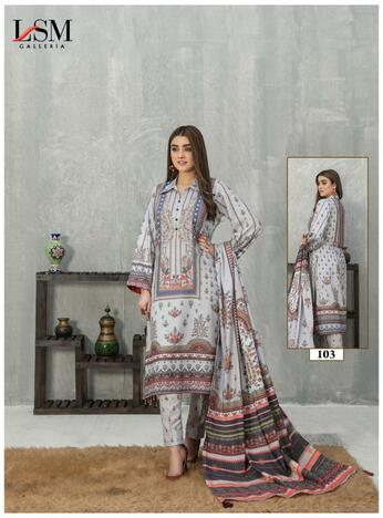 LSM GALLERIA SANA SAMIA PURE LAWN KARACHI SUITS CATALOGUE