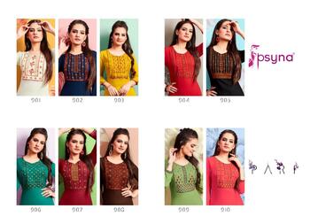 PSYNA PARI VOL 9 RAYON SLUB KURTIS MANUFACTURER