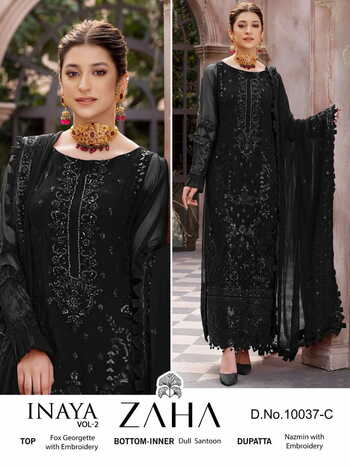 ZAHA INAYA VOL 2 GEORGETTE EMBROIDERY PAKISTANI SUITS CATALOGUE