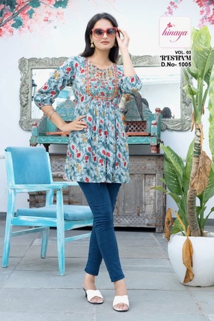  HINAYA RESHAM VOL 3 SHORT KURTI CATALOGUE SUPPLIER IN SURAT