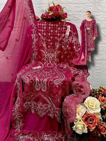 FEPIC ROSEMEEN C 1303 GEORGETTE EMBROIDERY PAKISTANI SUITS