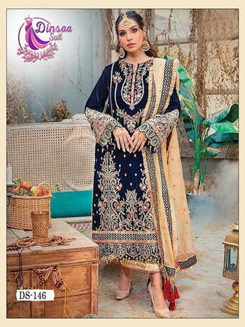 DINSAA SUIT ANAYA VOL 1 VELVET EMBROIDERY SUITS CATALOGUE