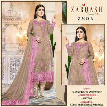 ZARQASH Z 3012 GEORGETTE TOP PANT WITH DUPATTA NEW CATALOGUE