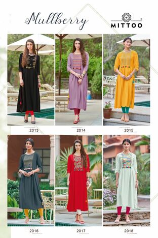 MITTOO MULBERRY RAYON KURTI CATALOGUE WHOLESALER IN SURAT