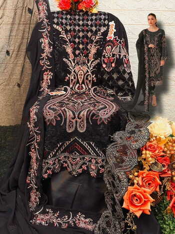 FEPIC ROSEMEEN C 1303 GEORGETTE EMBROIDERY PAKISTANI SUITS