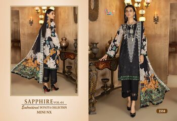 SHREE FABS SAPPHIRE EMBROIDERED DUPATTA COLLECTION VOL 1 MINI NX