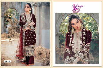 DINSAA SUIT ANAYA VOL 1 VELVET EMBROIDERY SUITS CATALOGUE