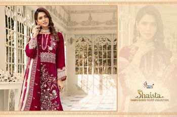 SHREE FABS SHAISTA EMBROIDERED VELVET COLLECTION PAKISTANI SUITS AT WHOLESALE