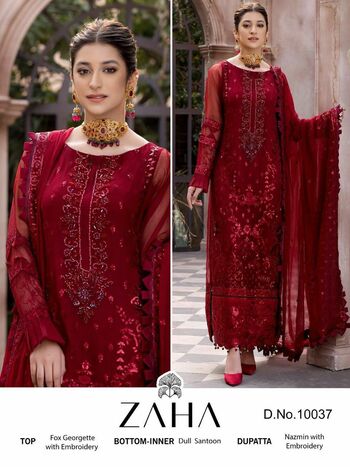 ZAHA INAYA VOL 2 GEORGETTE EMBROIDERY PAKISTANI SUITS CATALOGUE