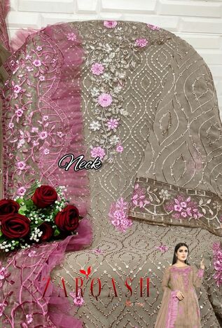 ZARQASH Z 3012 GEORGETTE TOP PANT WITH DUPATTA NEW CATALOGUE