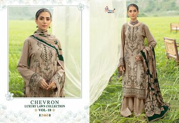 SHREE FABS CHEVRON LUXURY LAWN COLLECTION VOL 10 2462 TO 2468 SERIES PAKISTANI SUITS