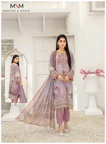 MARYAM & MARIA MAHERMAH COTTON PRINTED KARACHI SUITS