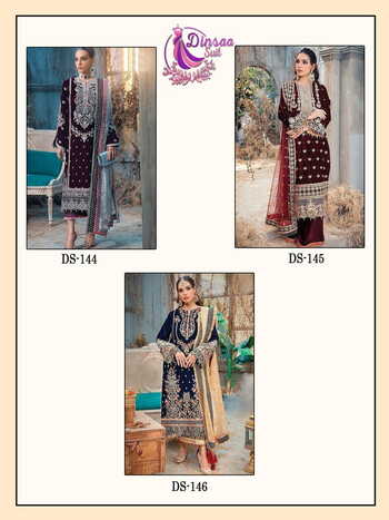 DINSAA SUIT ANAYA VOL 1 VELVET EMBROIDERY SUITS CATALOGUE