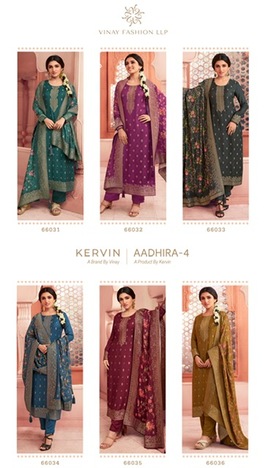 VINAY KERVIN AADHIRA VOL 4 PASHMINA SALWAR SUITS SUPPLIER SURAT