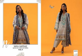 SHREE FABS SANA SAFINAZ MUZLIN COLLECTION VOL 9 2370 TO 2376 SERIES PAKISTANI SUITS