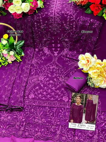 ZAHA INAYA VOL 2 GEORGETTE EMBROIDERY PAKISTANI SUITS CATALOGUE