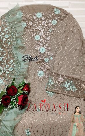 ZARQASH Z 3012 GEORGETTE TOP PANT WITH DUPATTA NEW CATALOGUE