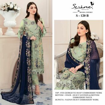 SERENE S 120 FOUX GEORGETTE EMBROIDERY PAKISTANI SUITS AT SURAT