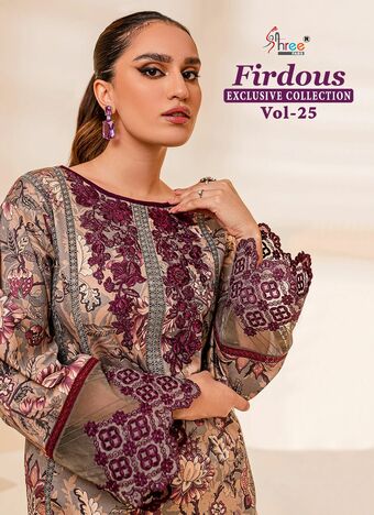 SHREE FABS FIRDOUS EXCLUSIVE COLLECTION VOL 25 2449 TO 2453 SERISE PAKISTANI SUITS