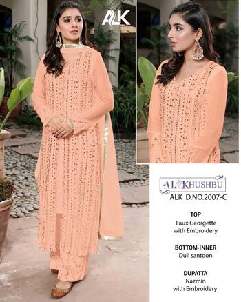 AL KHUSHBU ALK D.NO 2007 GEORGETTE PAKISTANI SUITS