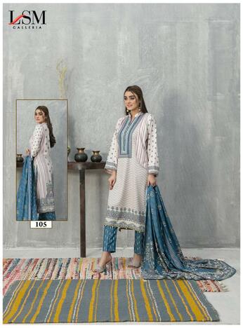 LSM GALLERIA SANA SAMIA PURE LAWN KARACHI SUITS CATALOGUE