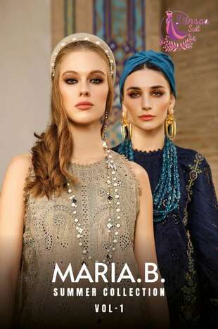 DINSAA SUIT MARIA B VOL 1 EMBROIDERY PAKISTANI SUITS SUMMER COLLECTION 2023