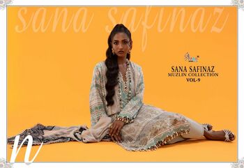 SHREE FABS SANA SAFINAZ MUZLIN COLLECTION VOL 9 2370 TO 2376 SERIES PAKISTANI SUITS