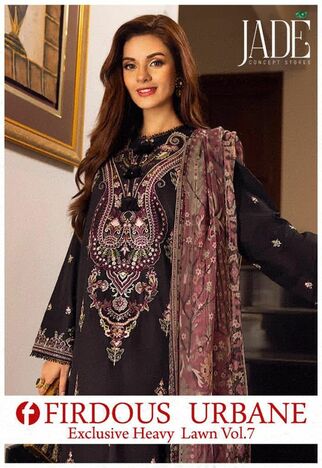 JADE FIRDOUS URBANE VOL 7 PAKISTANI LAWN KARACHI SUITS WHOLESALER