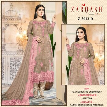 ZARQASH Z 3012 GEORGETTE TOP PANT WITH DUPATTA NEW CATALOGUE