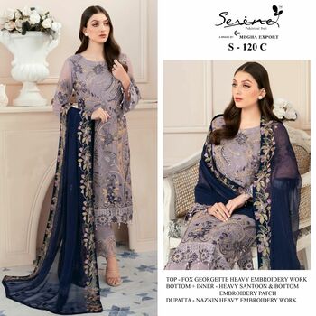 SERENE S 120 FOUX GEORGETTE EMBROIDERY PAKISTANI SUITS AT SURAT