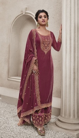 VINAY KERVIN VELVET EMBROIDERY 2 SALWAR KAMEEZ WHOLESALER IN SURAT