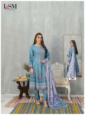 LSM GALLERIA SANA SAMIA PURE LAWN KARACHI SUITS CATALOGUE