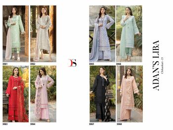 DEEPSY SUITS ADAN LIBAS CHIKANKARI 23 3061 TO 3068 SERIES PAKISTANI SUITS